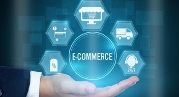 Businessman Holding Icon Of E-commerce Concept ,creative Design